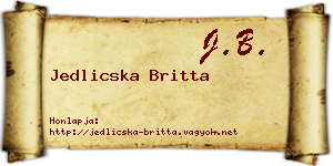 Jedlicska Britta névjegykártya
